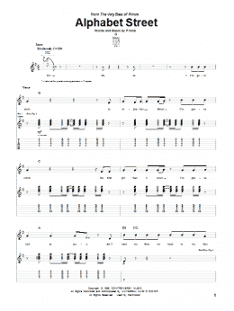 page one of Alphabet Street (Guitar Tab)