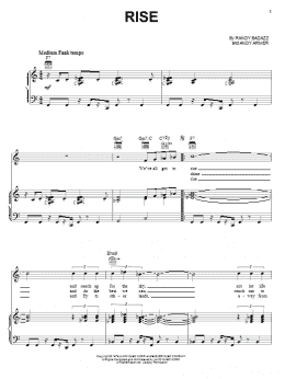 page one of Rise (Piano, Vocal & Guitar Chords (Right-Hand Melody))