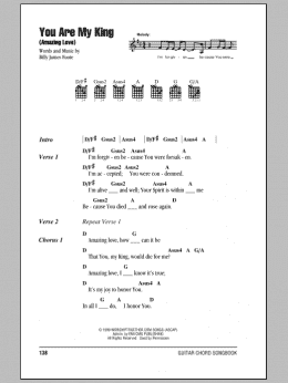 page one of You Are My King (Amazing Love) (Guitar Chords/Lyrics)