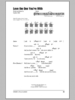 page one of Love The One You're With (Guitar Chords/Lyrics)