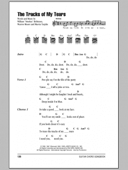 page one of The Tracks Of My Tears (Guitar Chords/Lyrics)