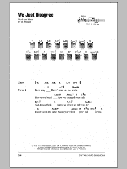 page one of We Just Disagree (Guitar Chords/Lyrics)