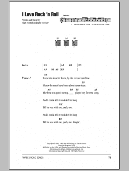 page one of I Love Rock 'N Roll (Guitar Chords/Lyrics)