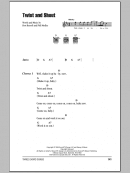 page one of Twist And Shout (Guitar Chords/Lyrics)