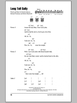 page one of Long Tall Sally (Guitar Chords/Lyrics)