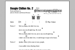 page one of Boogie Chillen No. 2 (Guitar Chords/Lyrics)