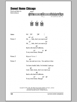 page one of Sweet Home Chicago (Guitar Chords/Lyrics)