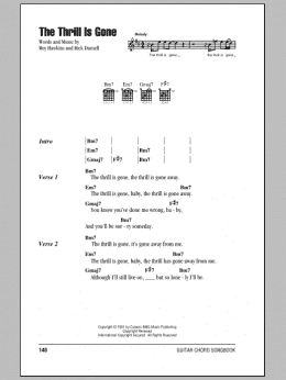 page one of The Thrill Is Gone (Guitar Chords/Lyrics)