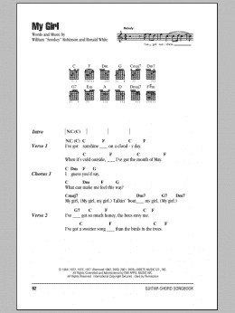 page one of My Girl (Guitar Chords/Lyrics)