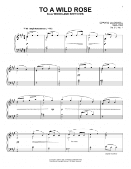 page one of To A Wild Rose (Piano Solo)