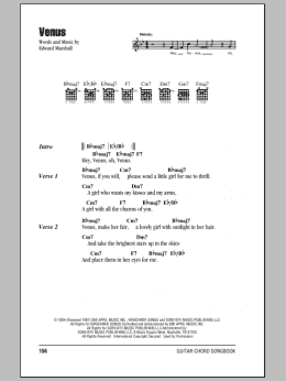 page one of Venus (Guitar Chords/Lyrics)