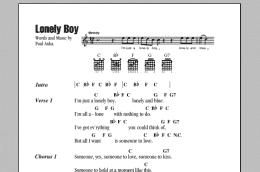 page one of Lonely Boy (Guitar Chords/Lyrics)