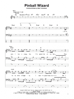 page one of Pinball Wizard (Bass Guitar Tab)