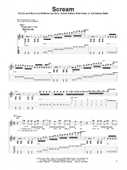 page one of Scream (Guitar Tab (Single Guitar))