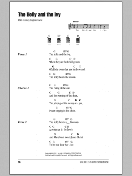 page one of The Holly And The Ivy (Ukulele Chords/Lyrics)