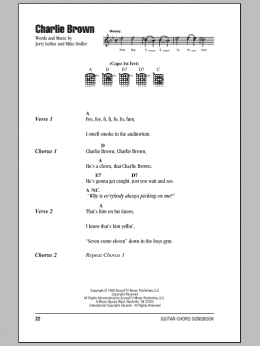 page one of Charlie Brown (Guitar Chords/Lyrics)