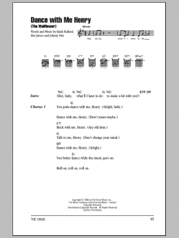 page one of Dance With Me Henry (The Wallflower) (Guitar Chords/Lyrics)