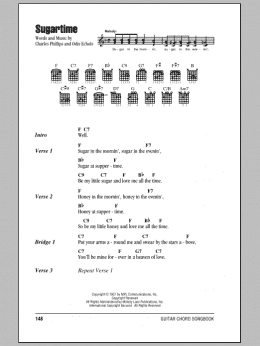 page one of Sugartime (Guitar Chords/Lyrics)