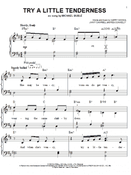 page one of Try A Little Tenderness (Easy Piano)