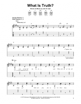 page one of What Is Truth? (Easy Guitar Tab)