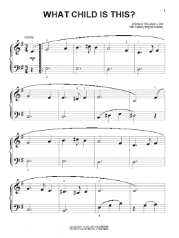 page one of What Child Is This? (Beginning Piano Solo)