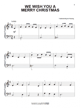 page one of We Wish You A Merry Christmas (Beginning Piano Solo)