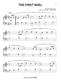 page one of The First Noel (Beginning Piano Solo)