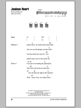 page one of Jealous Heart (Guitar Chords/Lyrics)