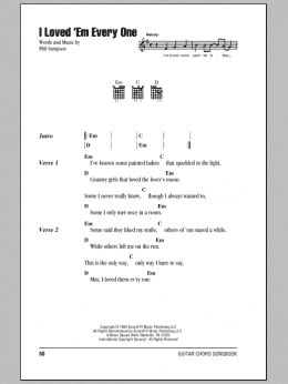 page one of I Loved 'Em Every One (Guitar Chords/Lyrics)