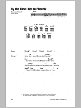 page one of By The Time I Get To Phoenix (Guitar Chords/Lyrics)