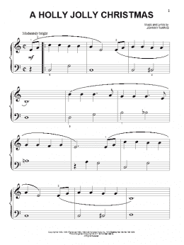 page one of A Holly Jolly Christmas (Beginning Piano Solo)