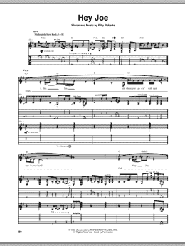 page one of Hey Joe (Guitar Tab)