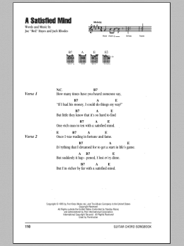 page one of A Satisfied Mind (Guitar Chords/Lyrics)