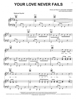 page one of Your Love Never Fails (Piano, Vocal & Guitar Chords (Right-Hand Melody))