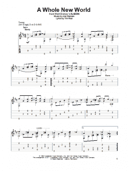 page one of A Whole New World (from Aladdin) (Solo Guitar)