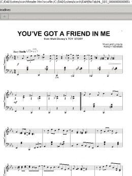 page one of You've Got A Friend In Me (from Toy Story) (Piano Solo)