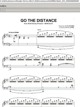 page one of Go The Distance (from Hercules) (Piano Solo)