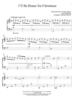 page one of I'll Be Home For Christmas (Educational Piano)