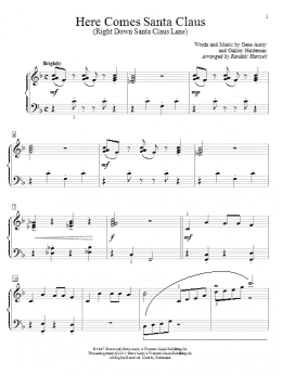 page one of Here Comes Santa Claus (Right Down Santa Claus Lane) (Educational Piano)