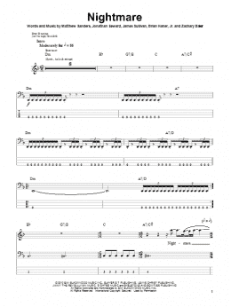 page one of Nightmare (Bass Guitar Tab)