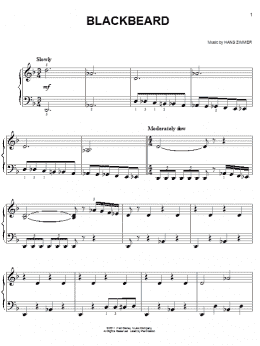 page one of Blackbeard (Easy Piano)