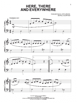 page one of Here, There And Everywhere (Beginning Piano Solo)