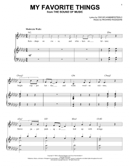 page one of My Favorite Things (Piano & Vocal)