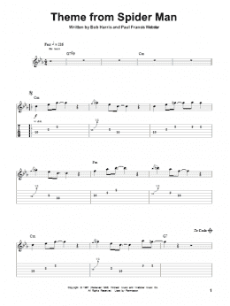 page one of Theme From Spider-Man (Guitar Tab (Single Guitar))