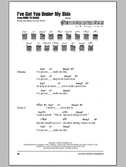 page one of I've Got You Under My Skin (Guitar Chords/Lyrics)