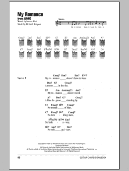 page one of My Romance (Guitar Chords/Lyrics)