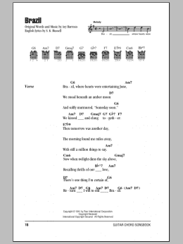 page one of Brazil (Guitar Chords/Lyrics)