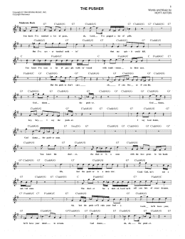 page one of The Pusher (Lead Sheet / Fake Book)