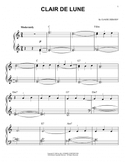 page one of Clair de Lune (Easy Piano)