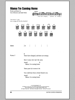 page one of Mama, I'm Coming Home (Guitar Chords/Lyrics)